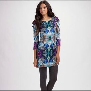 Anthropologie leifsdottir jewel print silk dress 4